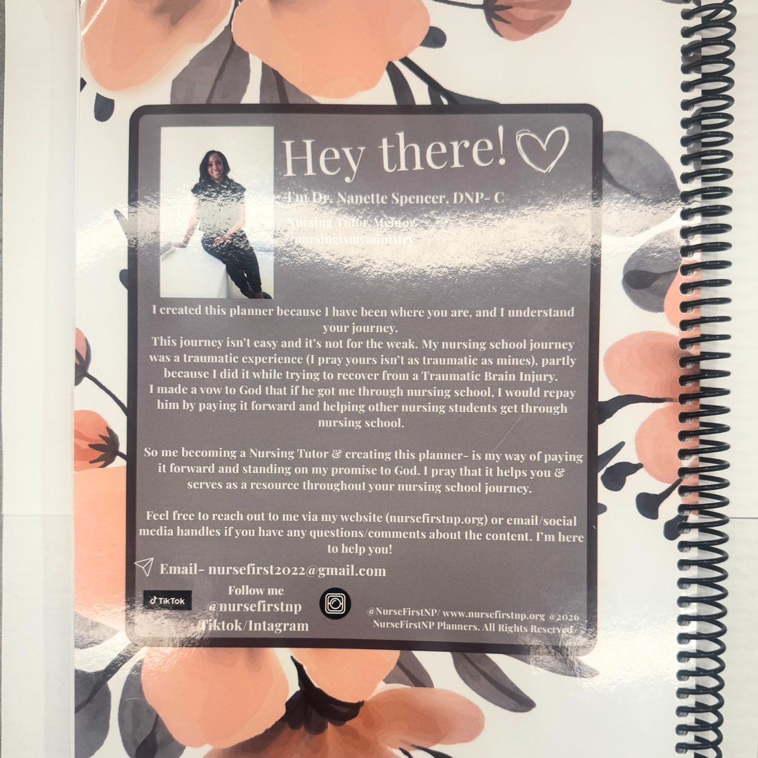 Nursing School Planner- Undated Academic Year 2026-2027