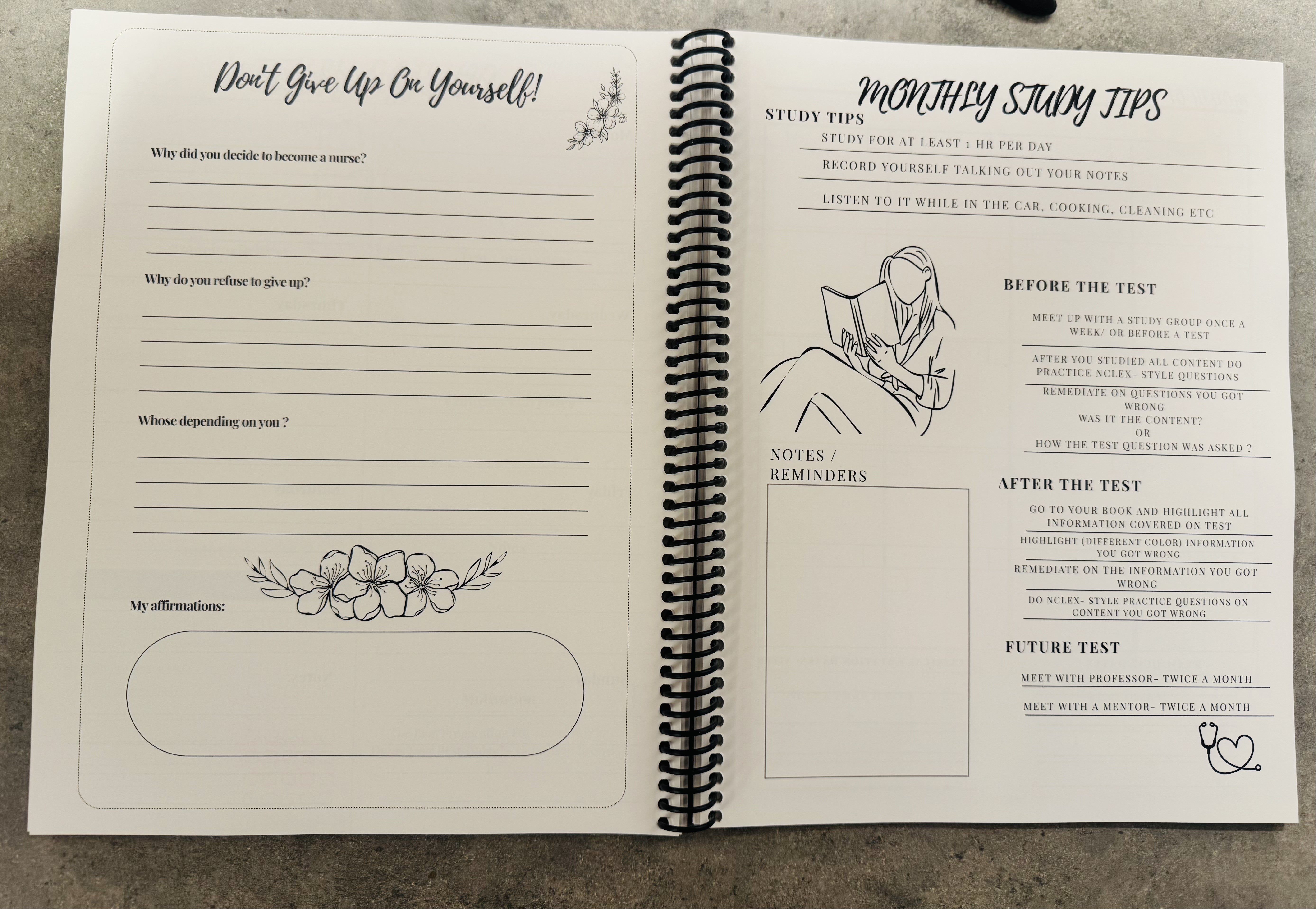 Thriving In Nursing School Study Planner